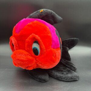 Vintage Fish Stuffed Animal 1997 Classic Toy Co Pink Black Plush Goldfish Retro